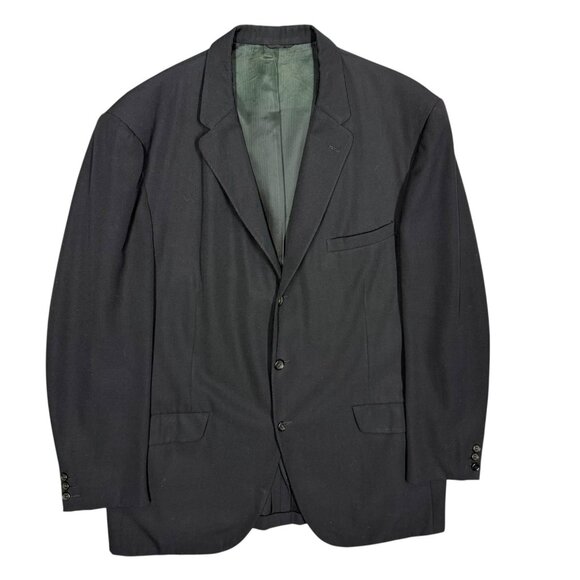 Vintage Bespoke 1961 Blazer Jacket Wool Heavyweight Sport Coat Black 46R - Picture 1 of 10